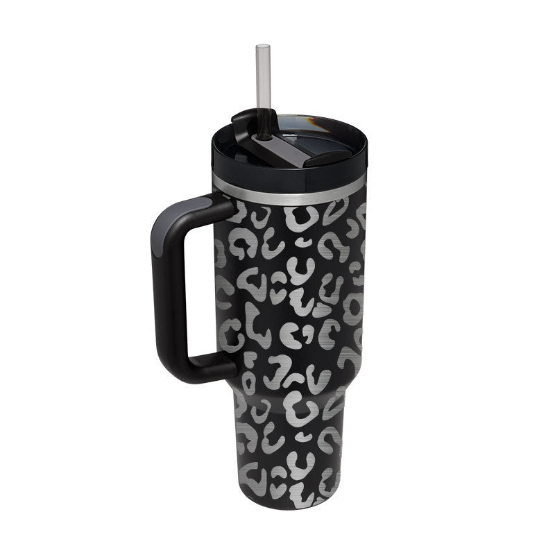 40 Oz Tumbler With Handle Straw Insulated, Stainless Steel Spill Proof