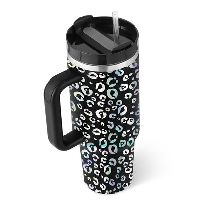 40 Oz Tumbler With Handle Straw Insulated, Stainless Steel Spill Proof