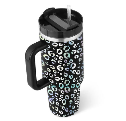 40 Oz Tumbler With Handle Straw Insulated, Stainless Steel Spill Proof